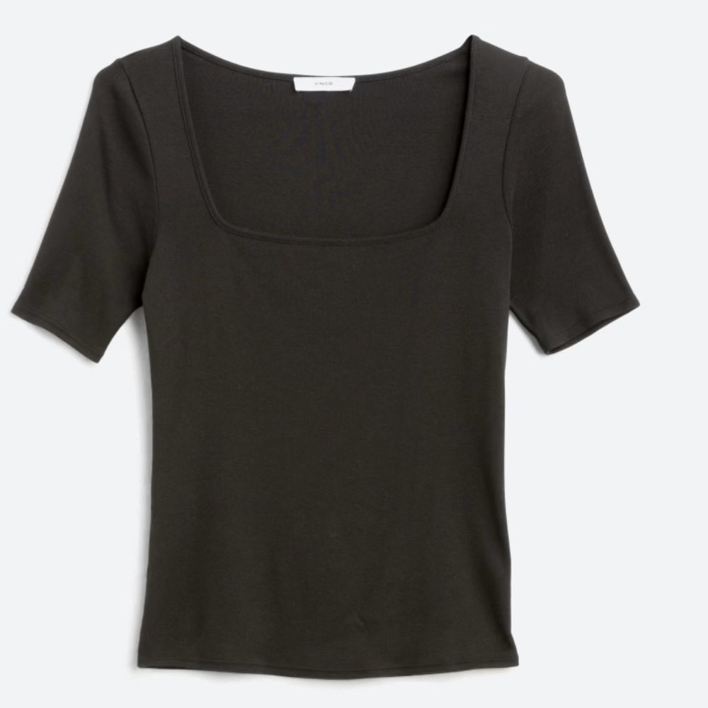 Vince Square Neck Fitted Knit Top